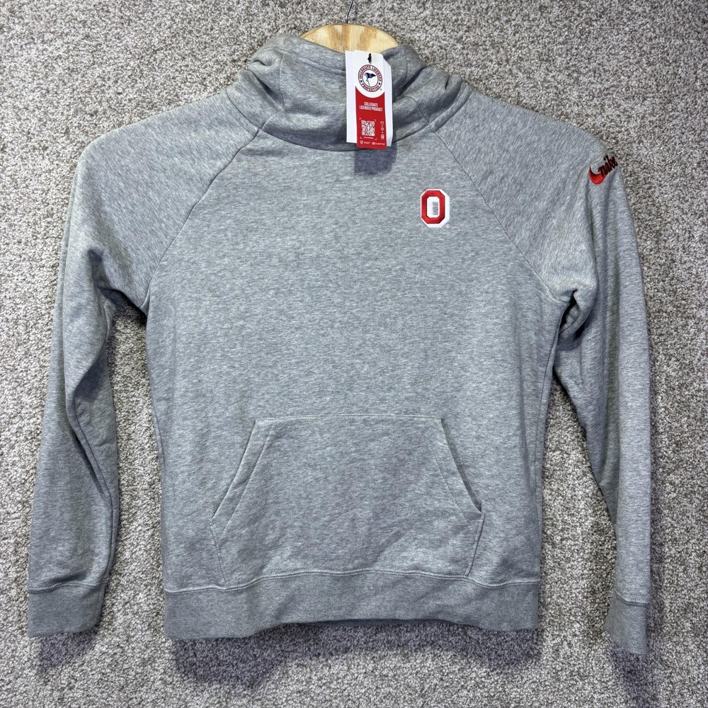 NWT Ohio State Buckeyes Hoodie Womens Medium Gray NCAA Football Nike DJ7143-063